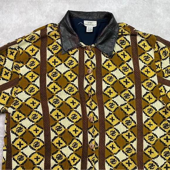 Shermarke Vintage Coat Adult One Size Gye Nyame Ghana Adrinka Symbol Collared - Picture 3 of 16